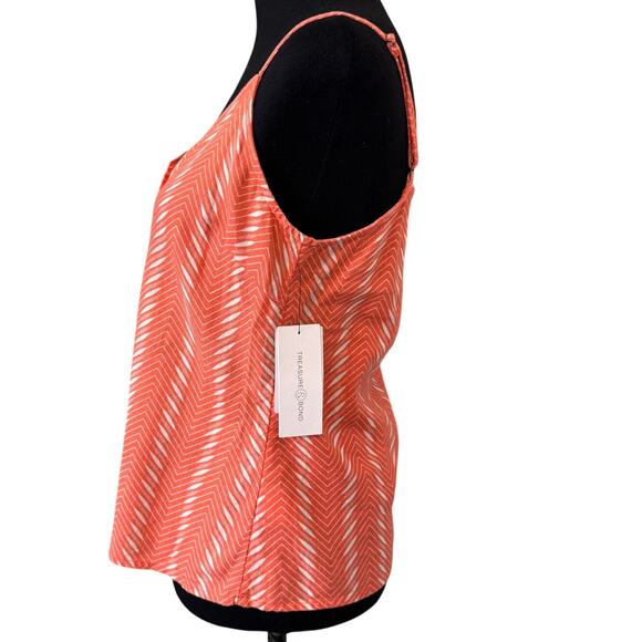 Nordstrom TREASURE & BOND Orange Button Front Linen Blend Camisole Size L - Picture 3 of 5